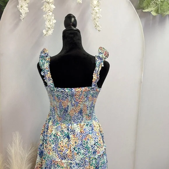 J. Crew Floral Blue and White Women's Dress - Picture 5 of 5